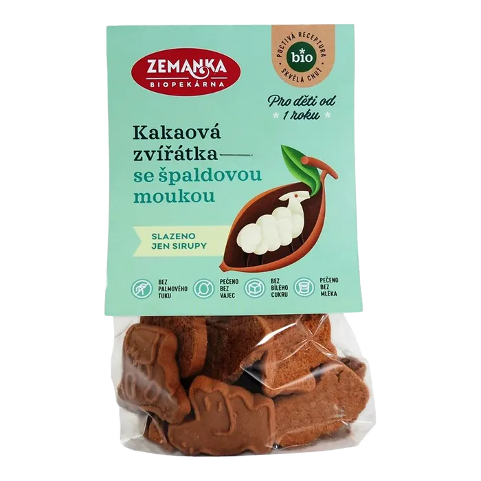 Biopekárna Zemanka Špaldová zvířátka kakaová 100g BIO